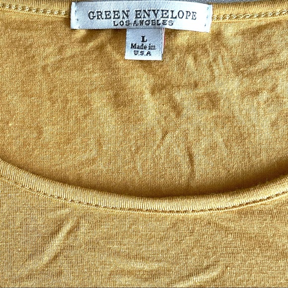 Green Envelope boho gold top L - Picture 8 of 12